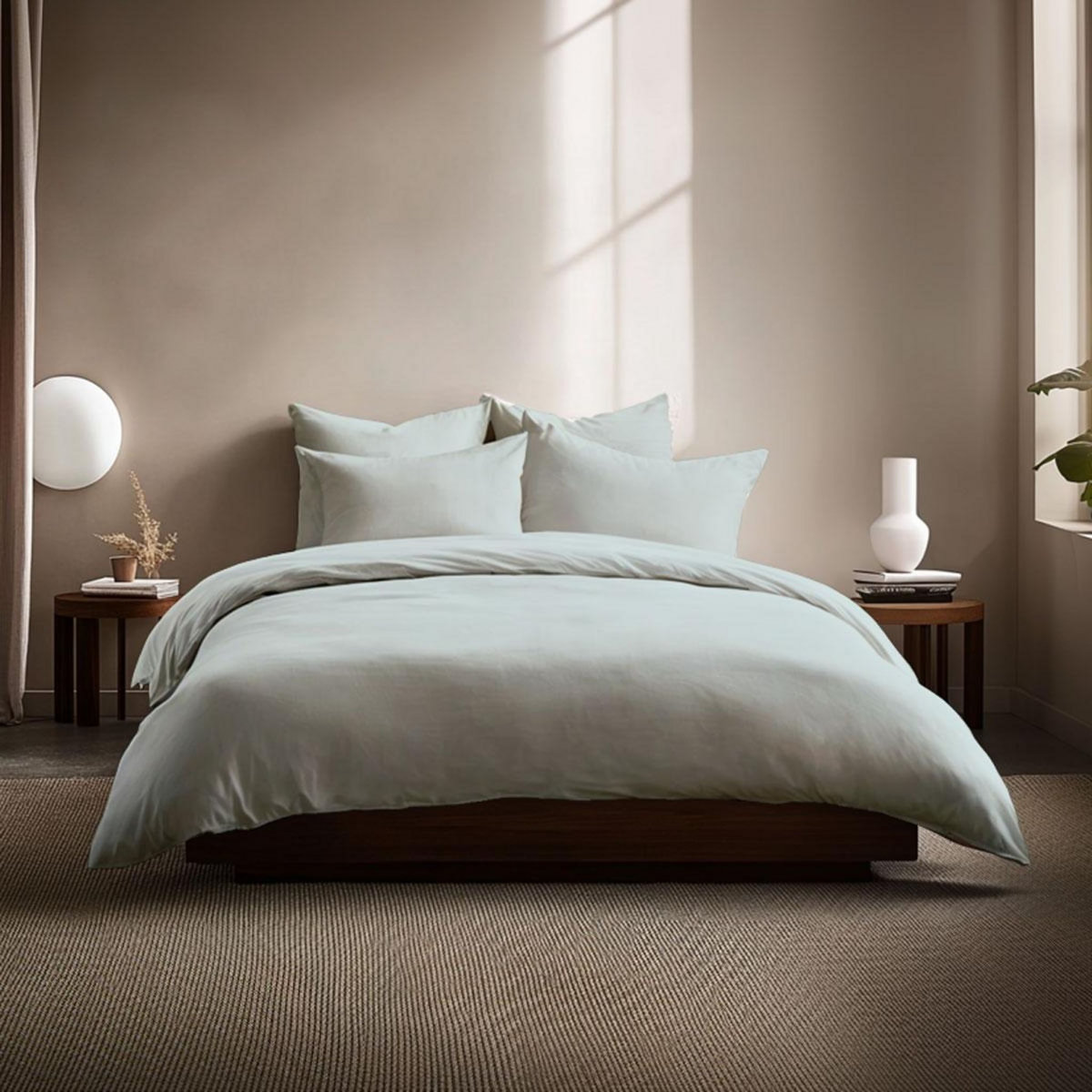 DODO Lot de 2 taies d'oreiller Coton BIO Vert d'eau