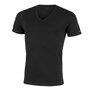  T-shirt homewear col V coton stretch Essentials noir