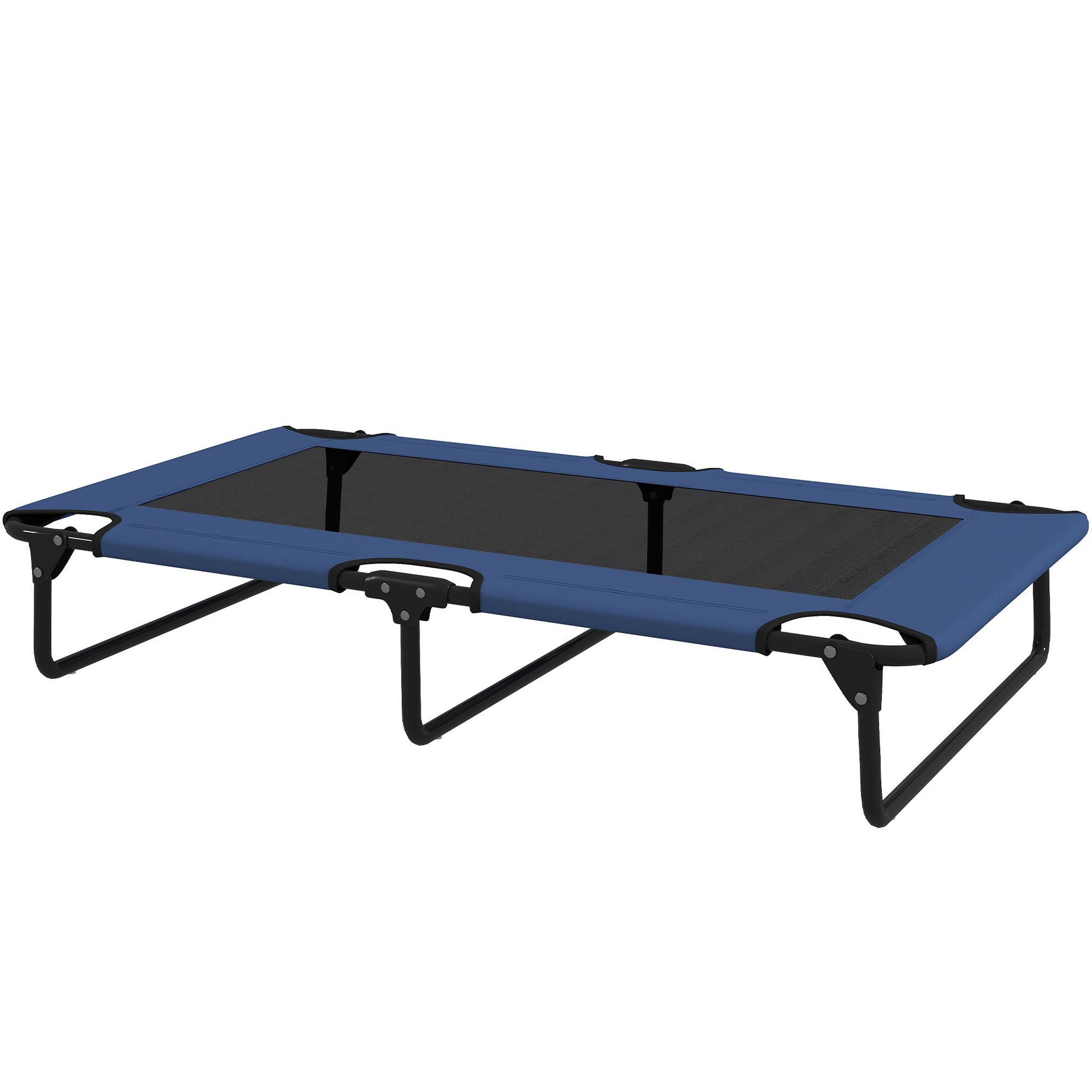 PAWHUT Transat pour animaux pliable - lit pour chien - lit à pieds pour chien dim. 107 x 61 x 20 cm - bleu