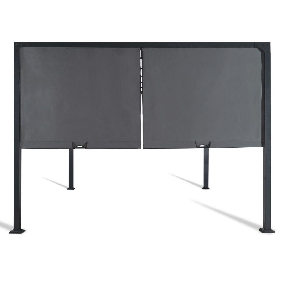 ID MARKET Pergola coulissante 2 pans 3x4 M belvédère de jardin toile gris anthracite