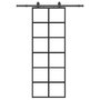 Voir la diapositive 2 : VIDAXL Porte coulissante kit de quincaillerie noir 76x205 cm verre ESG