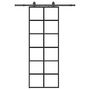 Voir la diapositive 2 : VIDAXL Porte coulissante kit de quincaillerie noir 76x205 cm verre ESG