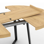 Voir la diapositive 6 : ID MARKET Table à manger extensible ronde SELMA 4-8 personnes bois et noir 120-160 cm