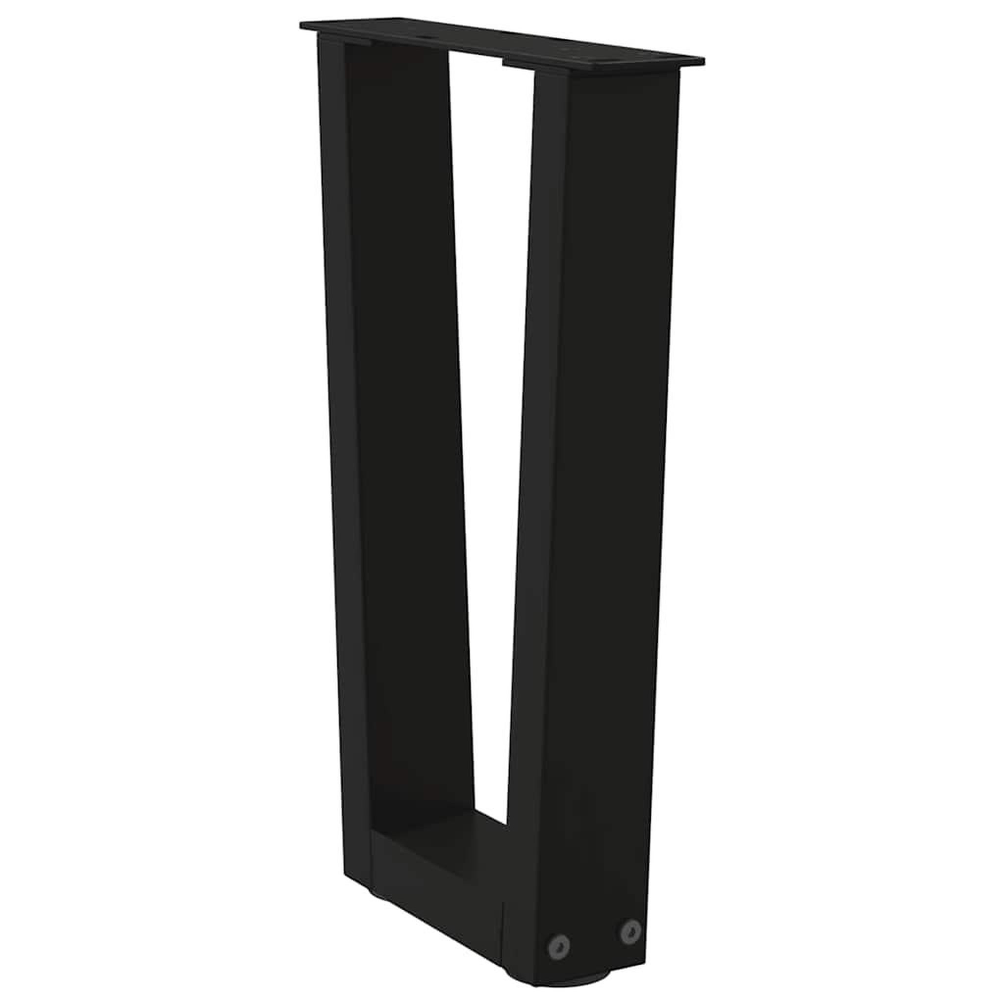 Voir la diapositive 4 : VIDAXL Pieds de table a manger en forme de V 2 pcs noir 28x(42-43,3)cm