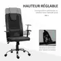 HOMCOM HOMCOM Fauteuil de bureau manager grand confort - dossier ergonomique à bascule - têtière - hauteur assise réglable - nylon revêtement synthétique noir