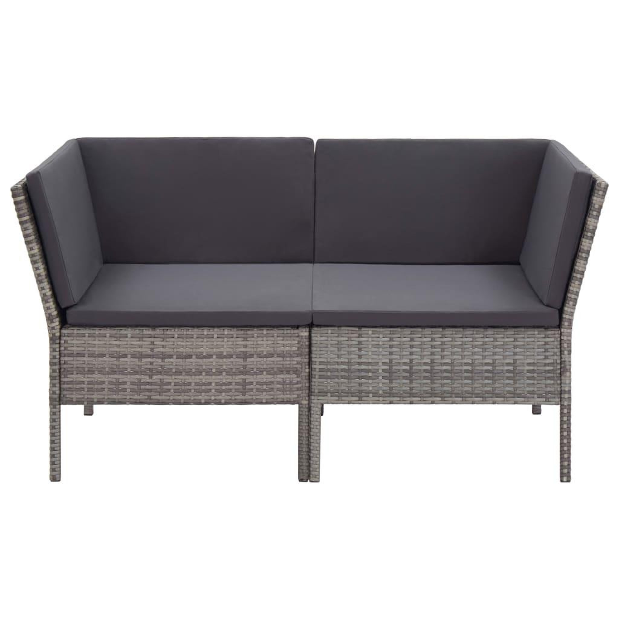 Voir la diapositive 4 : VIDAXL Salon de jardin 6 pcs avec coussins resine tressee gris