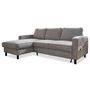 Voir la diapositive 1 : BEST MOBILIER Molly - canapé d'angle gauche 4 places convertible avec coffre en tissu