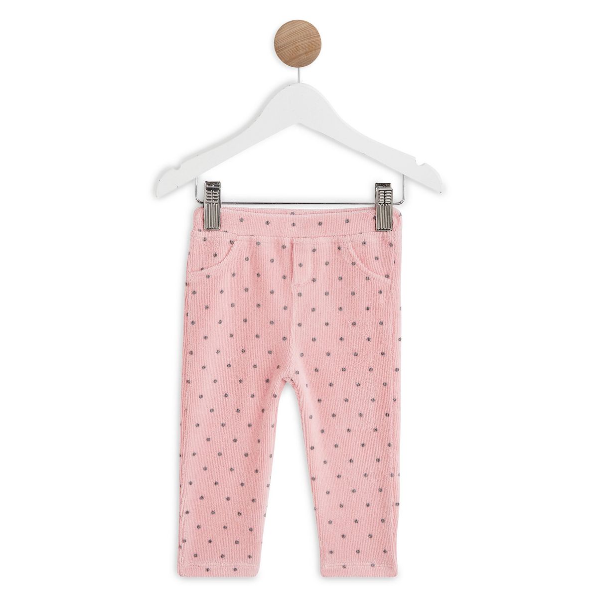 IN EXTENSO Tregging velours à pois bébé fille