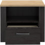Voir la diapositive 4 : MARKET24 Chevet 1 tiroir et 1 niche - BOHOL - Chene / Blanc - L61,6 x P42 x H52 cm