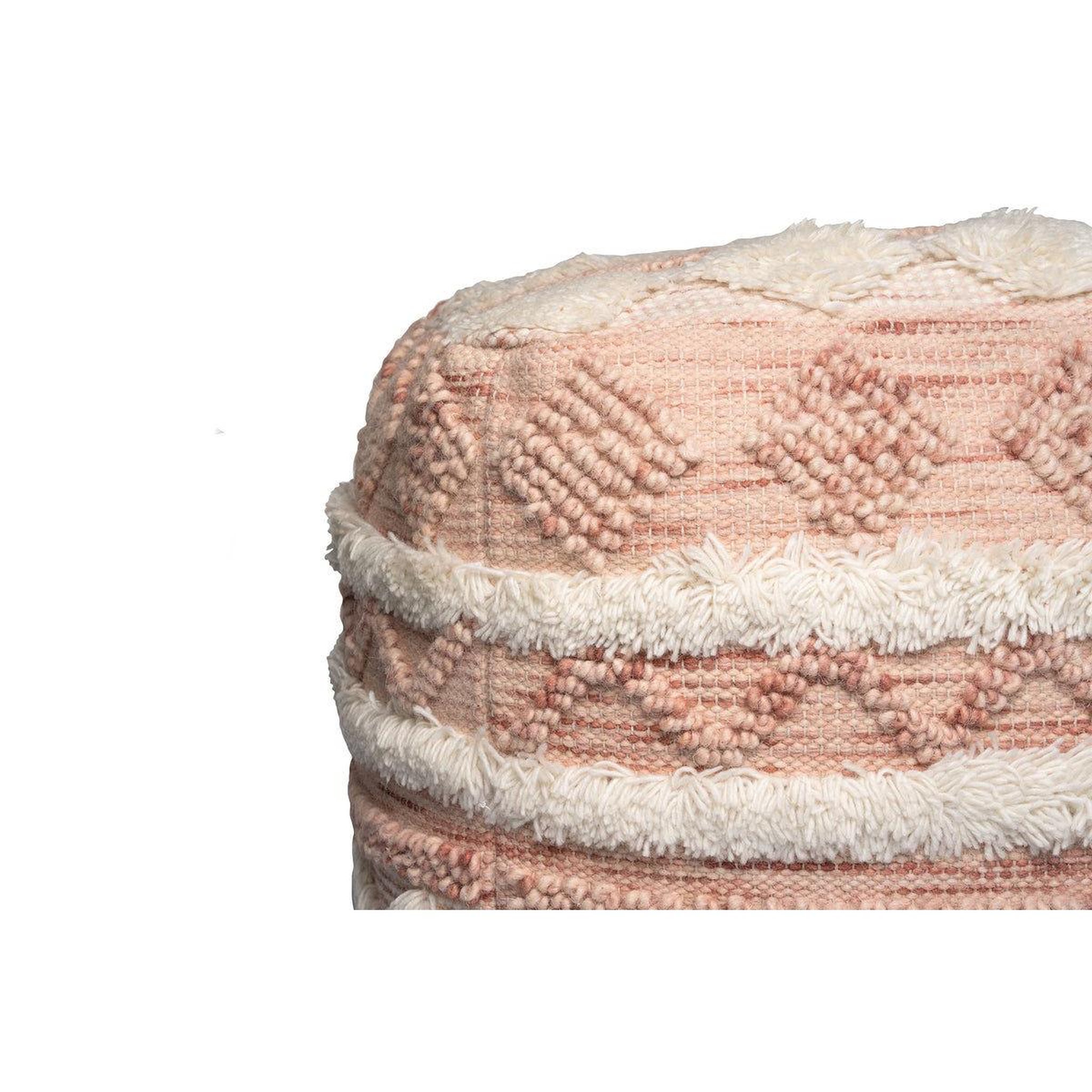 Voir la diapositive 3 : Paris Prix Pouf bohème fait à la main  bohist  50cm rose & crème