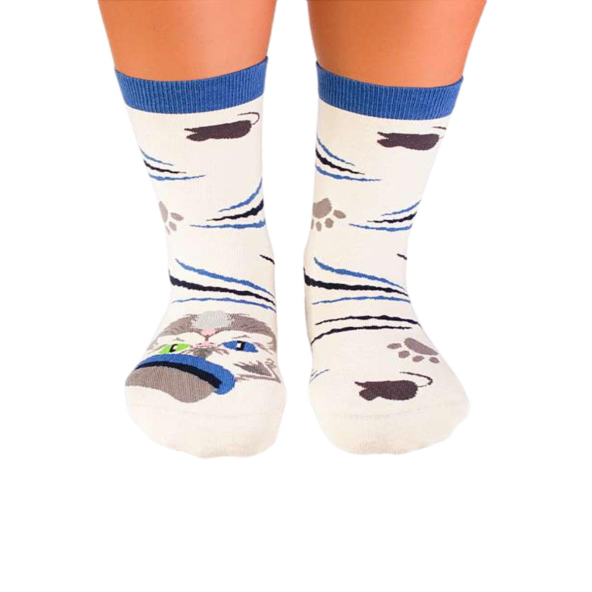 PIRIN HILL Chaussettes arty persan le chat. Coloris disponibles : Gris