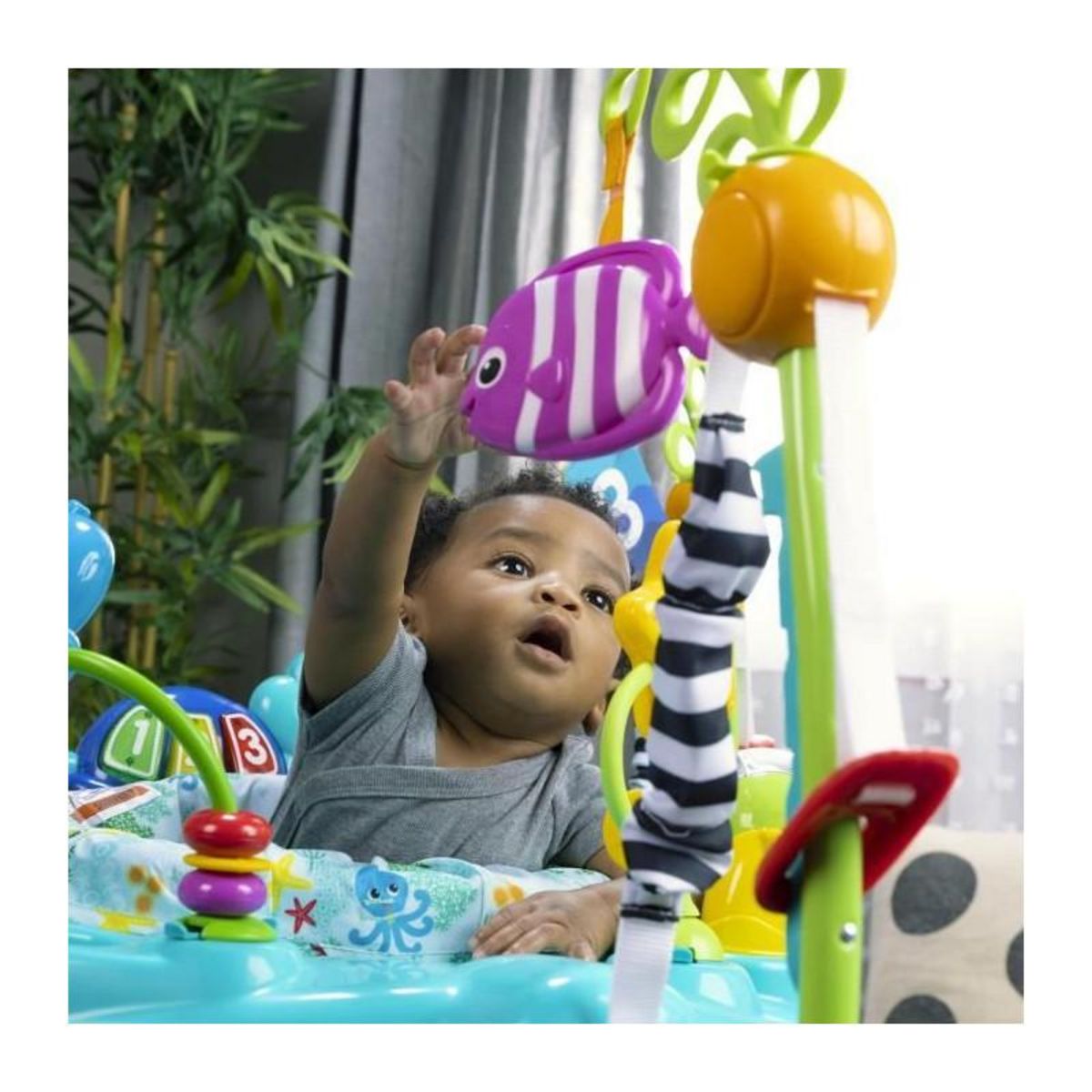 BABY EINSTEIN BABY EINSTEIN Ocean Explorers Curiosity Cove aire d'éveil éducative 2 en 1 et jouet au sol, poids maximum 11kg, des 6 mois