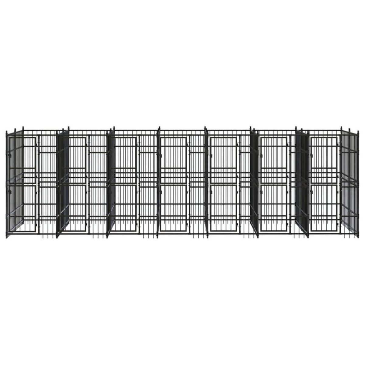 VIDAXL Chenil d'exterieur pour chiens Acier 12,9 m²