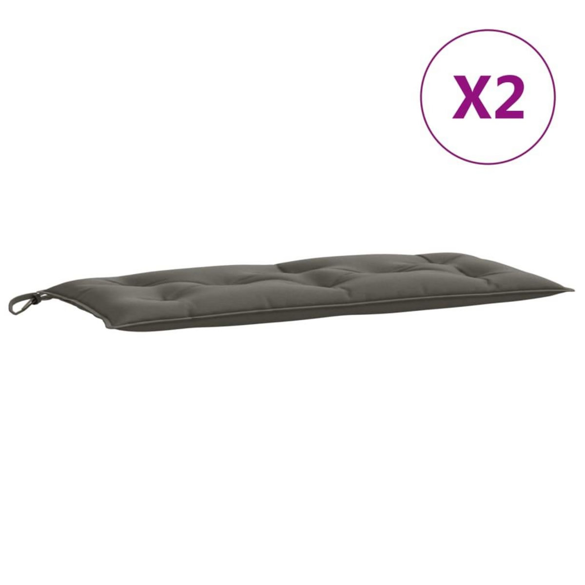 VIDAXL Coussins de banc de jardin lot de 2 gris fonce melange tissu