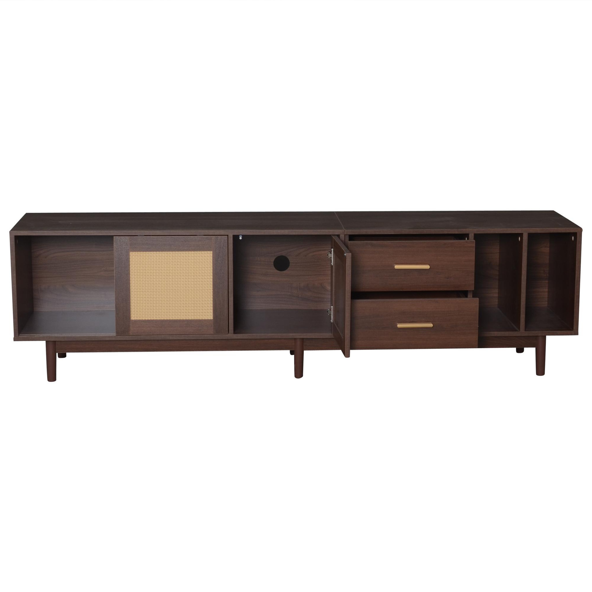 Voir la diapositive 5 : MERAX Meuble tv marron 190cm mdf
