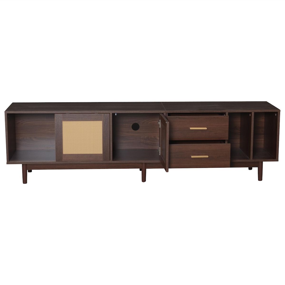 MERAX Meuble tv marron 190cm mdf