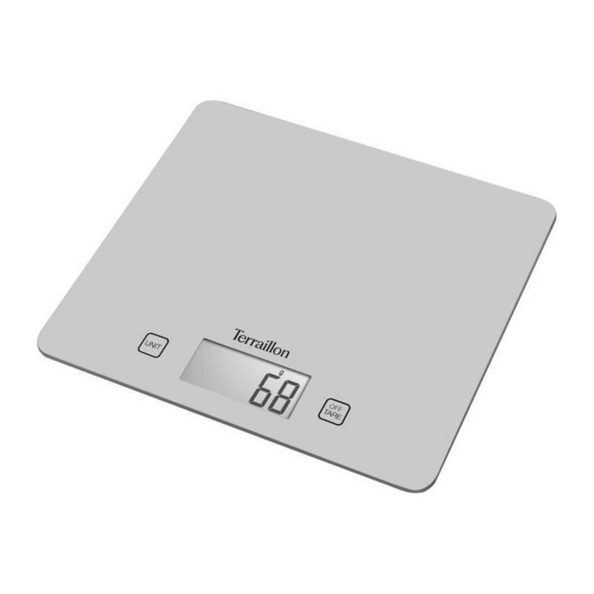 Terraillon Balance de cuisine électronique - TERRAILLON - T1040 SILVER - Capacité 5Kg - Arret automatique