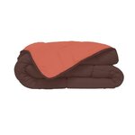 GENERIQUE Couette Microfibre 400g/m² CALGARY Chocolat & Corail 200x200cm