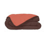 Voir la diapositive 1 : GENERIQUE Couette Microfibre 400g/m² CALGARY Chocolat & Corail 200x200cm