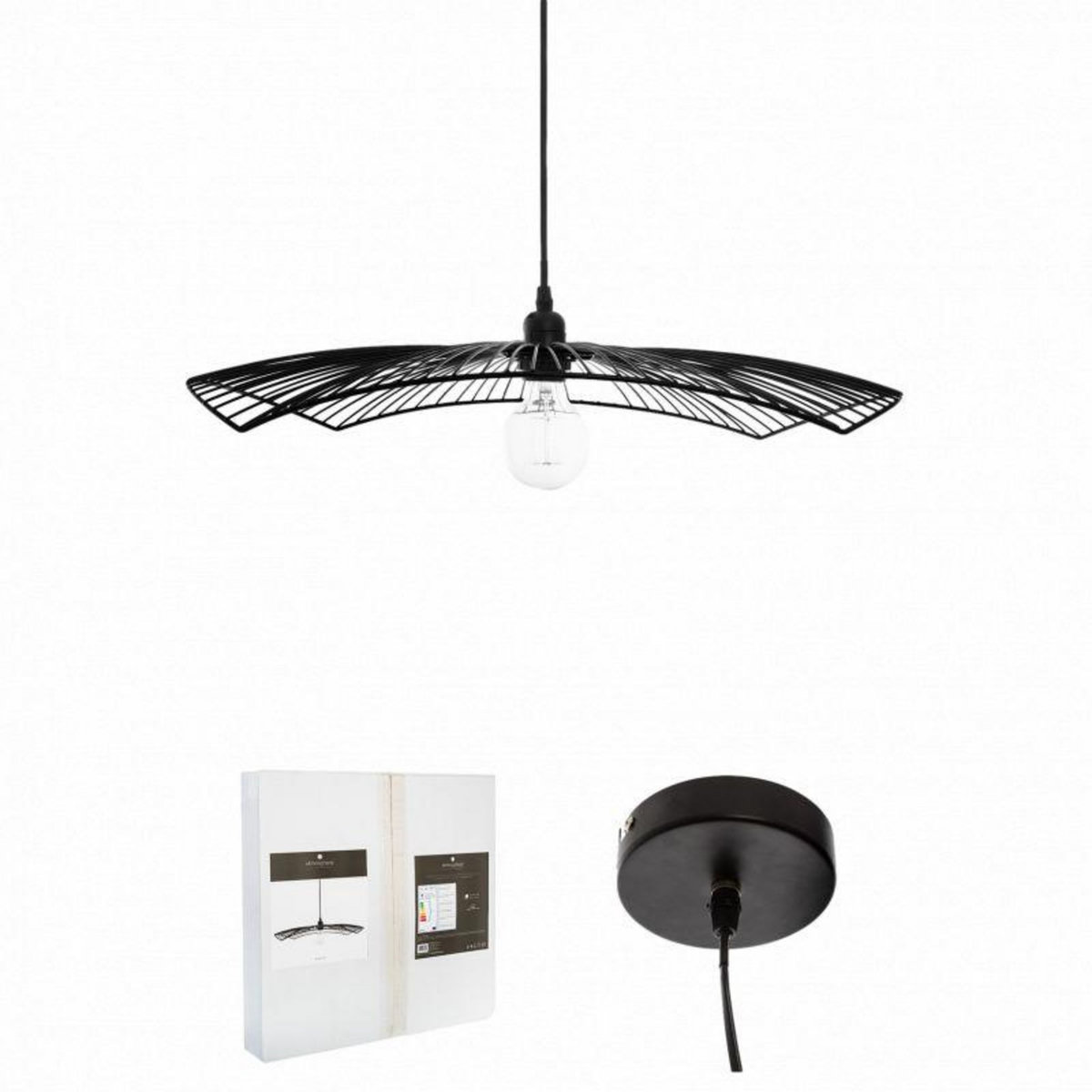 ATMOSPHERA Suspension filaire  Cuzco  noire, métal Diamètre 58 cm Atmosphera