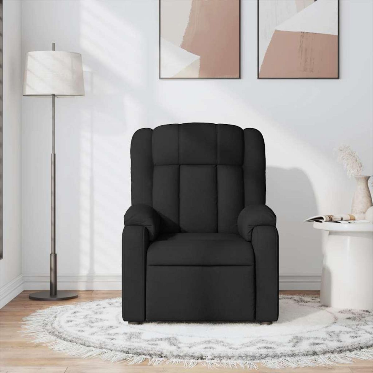 VIDAXL Fauteuil de massage inclinable Noir Tissu