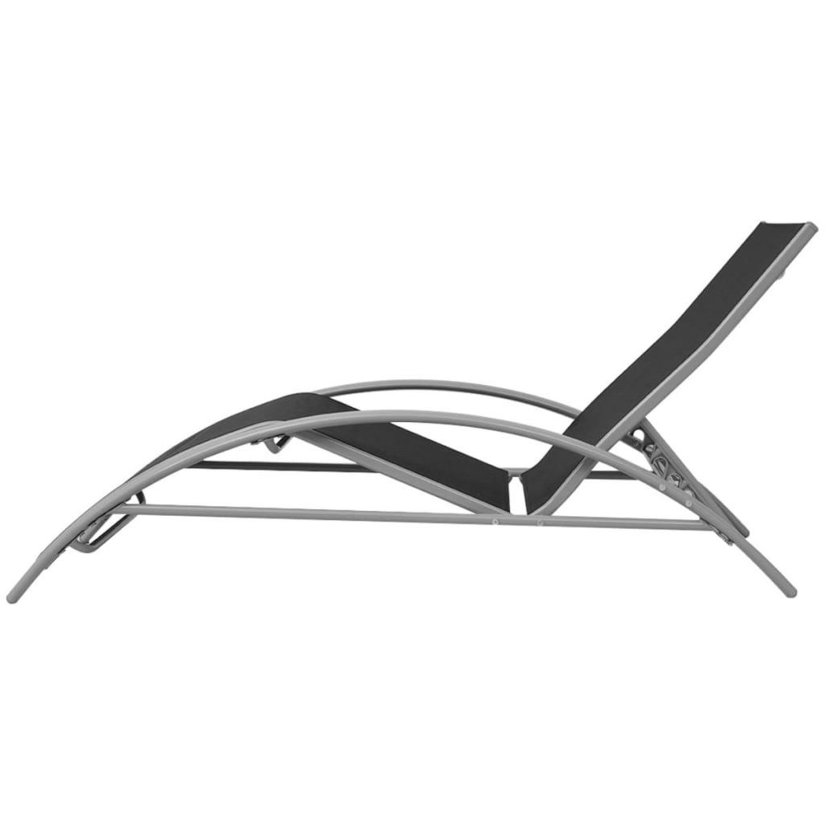 VIDAXL Chaise longue aluminium noir