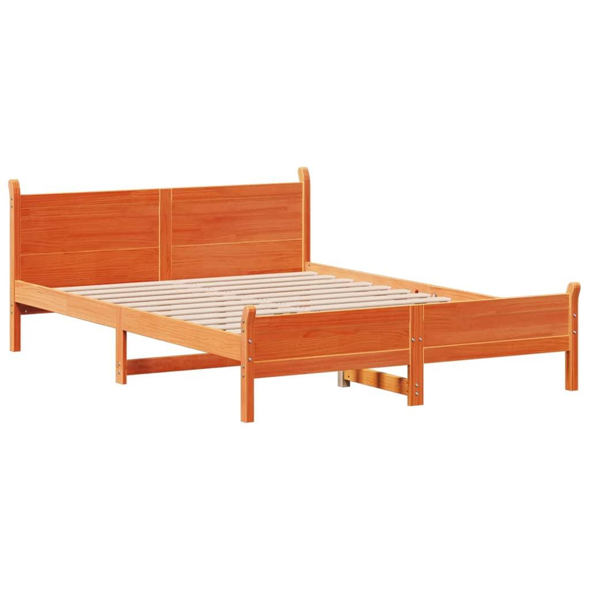 Voir la diapositive 3 : VIDAXL Cadre de lit sans matelas cire marron 120x200cm bois pin massif
