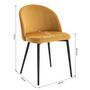 Voir la diapositive 3 : HOMCOM Chaises de visiteur design scandinave - lot de 2 chaises - pieds effilés métal noir - assise dossier ergonomique velours moutarde