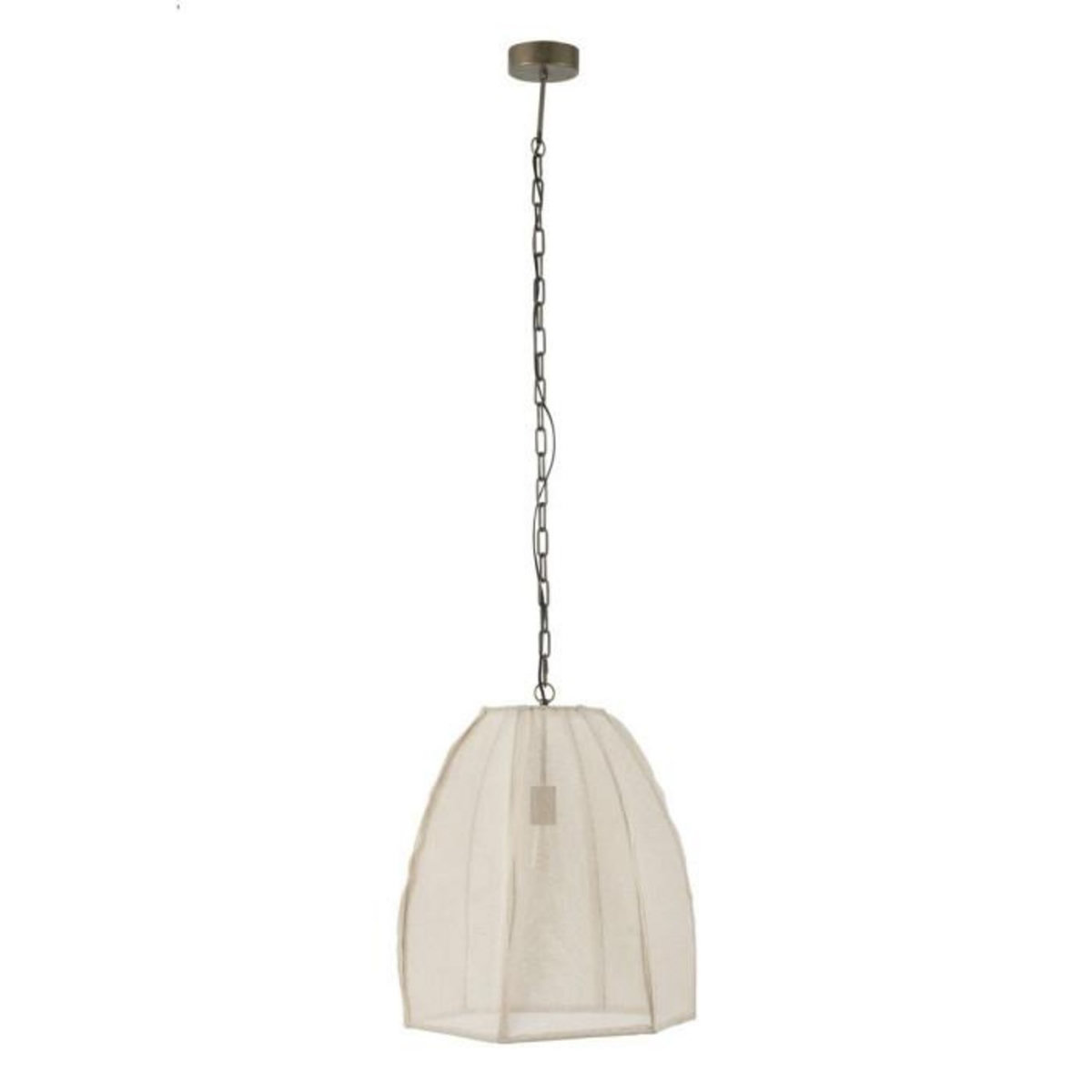 Paris Prix Lampe Suspension en Lin  Poire  161cm Blanc