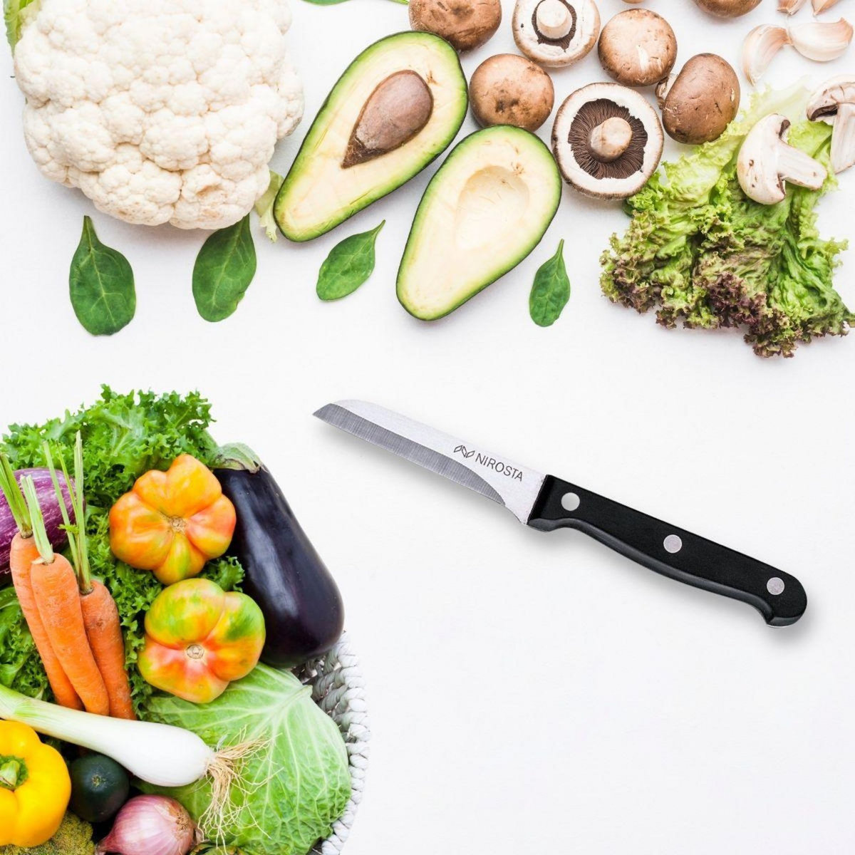 NIROSTA Lot de 2 couteaux à légumes 18 cm Nirosta