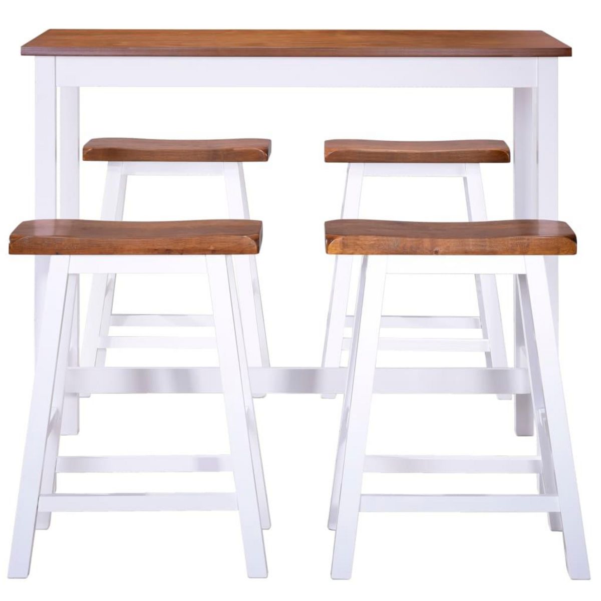 VIDAXL Table et tabouret de bar 5 pcs Bois massif