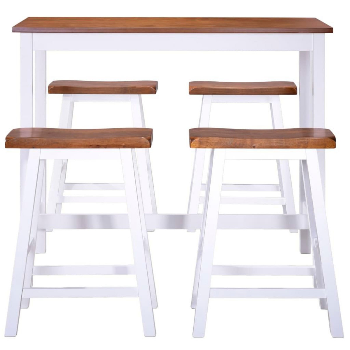 VIDAXL Table et tabouret de bar 5 pcs Bois massif