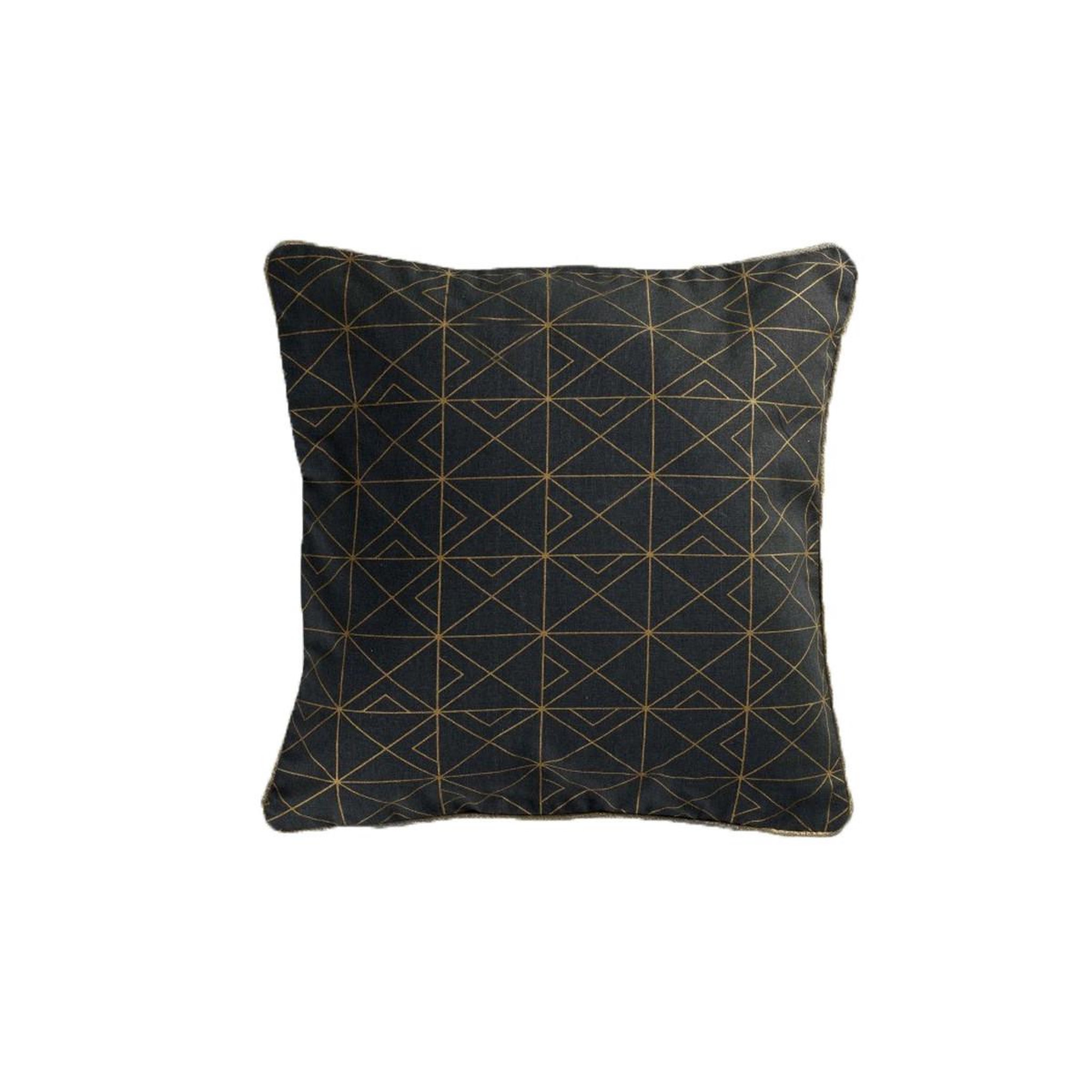 Douceur d'Intérieur Coussin déco  quadris  40x40cm anthracite