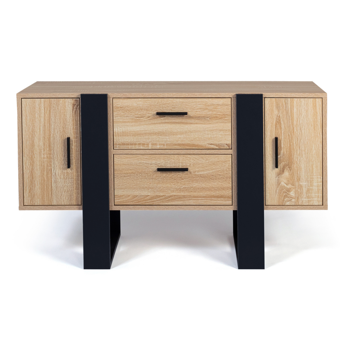 ID MARKET Buffet bas 105 cm PHOENIX bois et noir