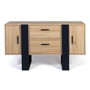 Voir la diapositive 3 : ID MARKET Buffet bas 105 cm PHOENIX bois et noir