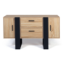 Voir la diapositive 3 : ID MARKET Buffet bas 105 cm PHOENIX bois et noir