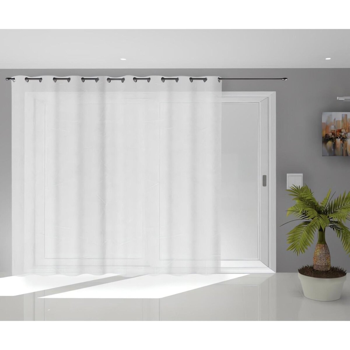 SOLEIL D'OCRE Voile à oeillets baie vitrée 280x250 cm NATACHA, par Soleil d'Ocre