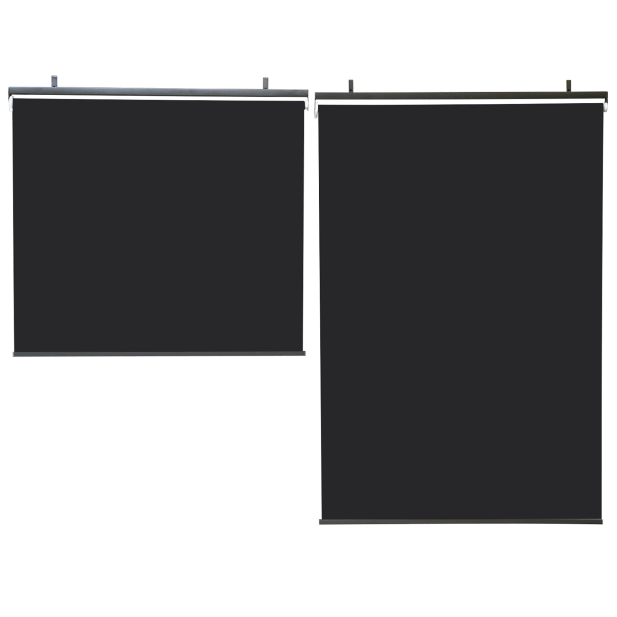 ID MARKET Lot de 2 stores enrouleurs L.124 x H. 225 CM pour pergola noir