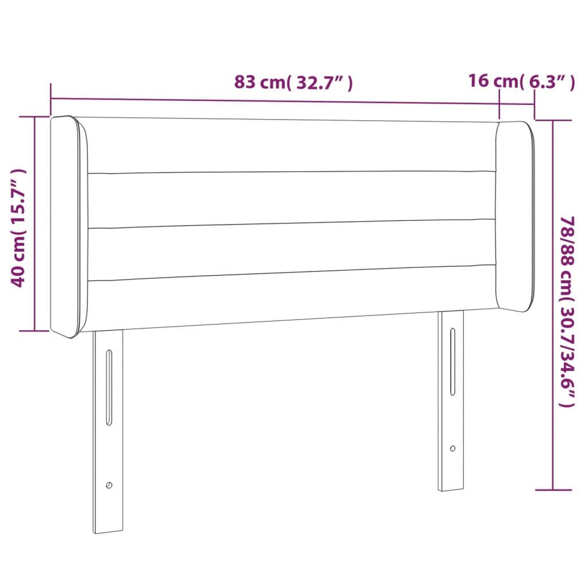 Voir la diapositive 6 : VIDAXL Tete de lit avec oreilles Gris clair 83x16x78/88 cm Velours