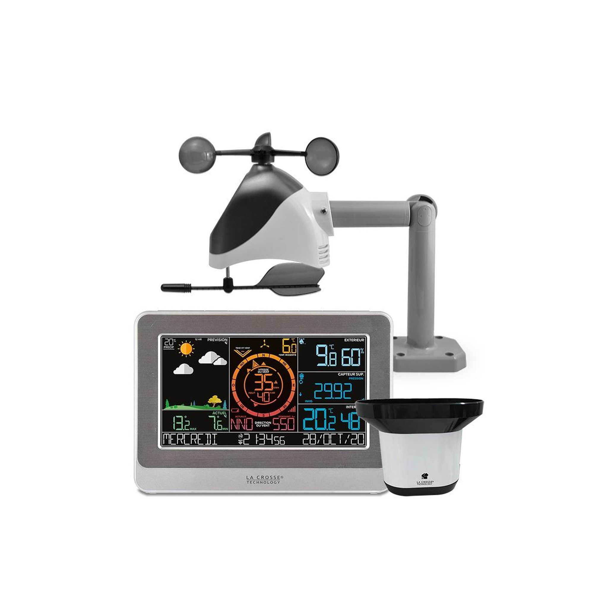 La crosse technology Station météo professionnelle blanc/gris - WS6869-WHI-MEG