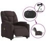 Voir la diapositive 5 : VIDAXL Fauteuil de massage inclinable electrique Marron fonce Tissu