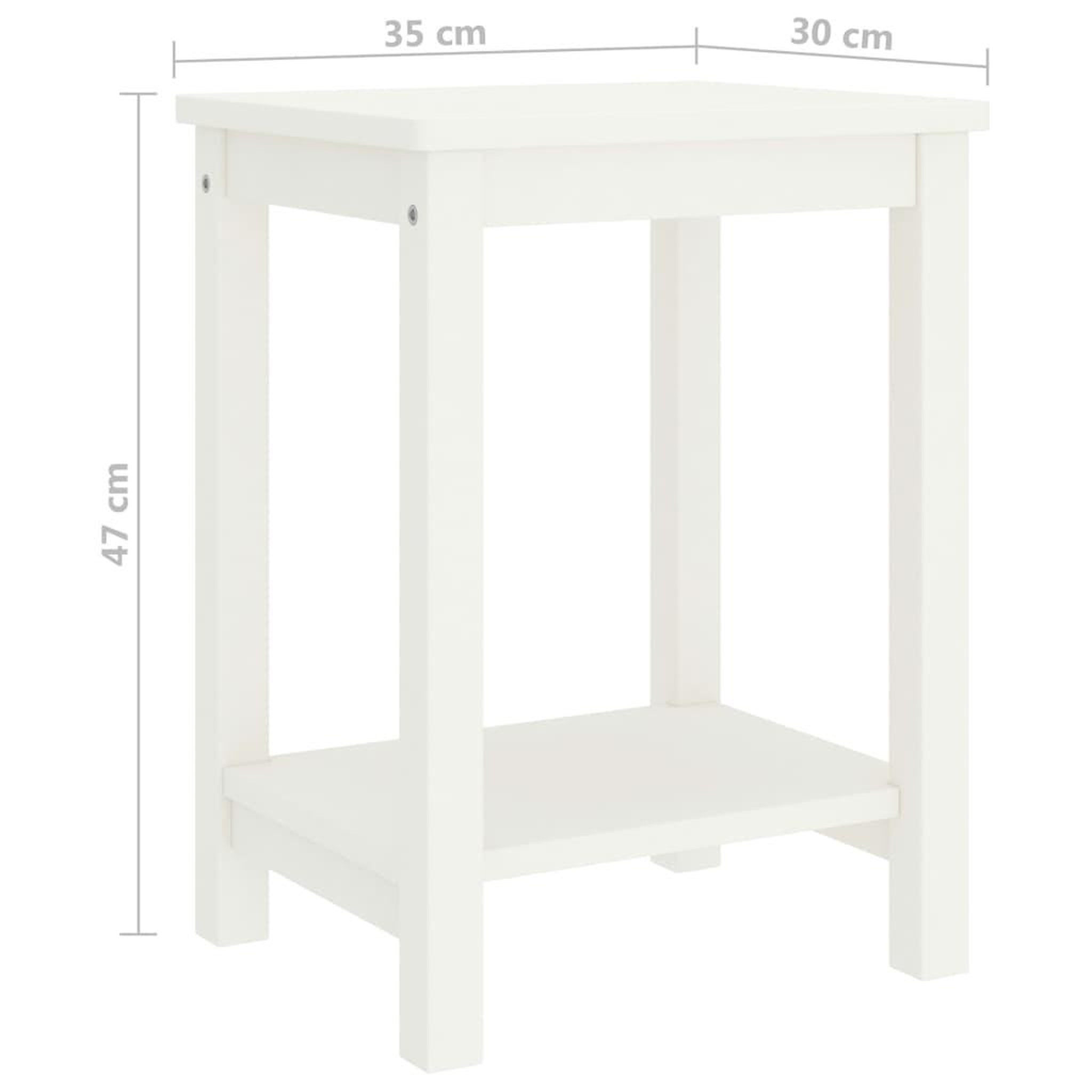 Voir la diapositive 5 : VIDAXL Table de chevet blanc 35x30x47 cm bois de pin massif