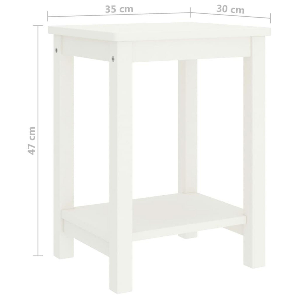VIDAXL Table de chevet blanc 35x30x47 cm bois de pin massif