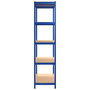 Voir la diapositive 5 : VIDAXL Etagere de rangement a 5 niveaux Bleu Acier et bois ingenierie