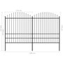 Voir la diapositive 5 : VIDAXL Cloture de jardin a dessus en lance Acier (1,75-2)x3,4 m Noir