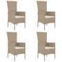 Voir la diapositive 4 : VIDAXL Ensemble a manger de jardin avec coussins 5pcs Beige poly rotin
