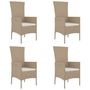 Voir la diapositive 4 : VIDAXL Ensemble a manger de jardin avec coussins 5pcs Beige poly rotin