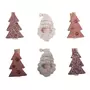 Rayher Sapin et Santa en bois sur pince, 3,1x4,8cm, 3 designs, 6 pces
