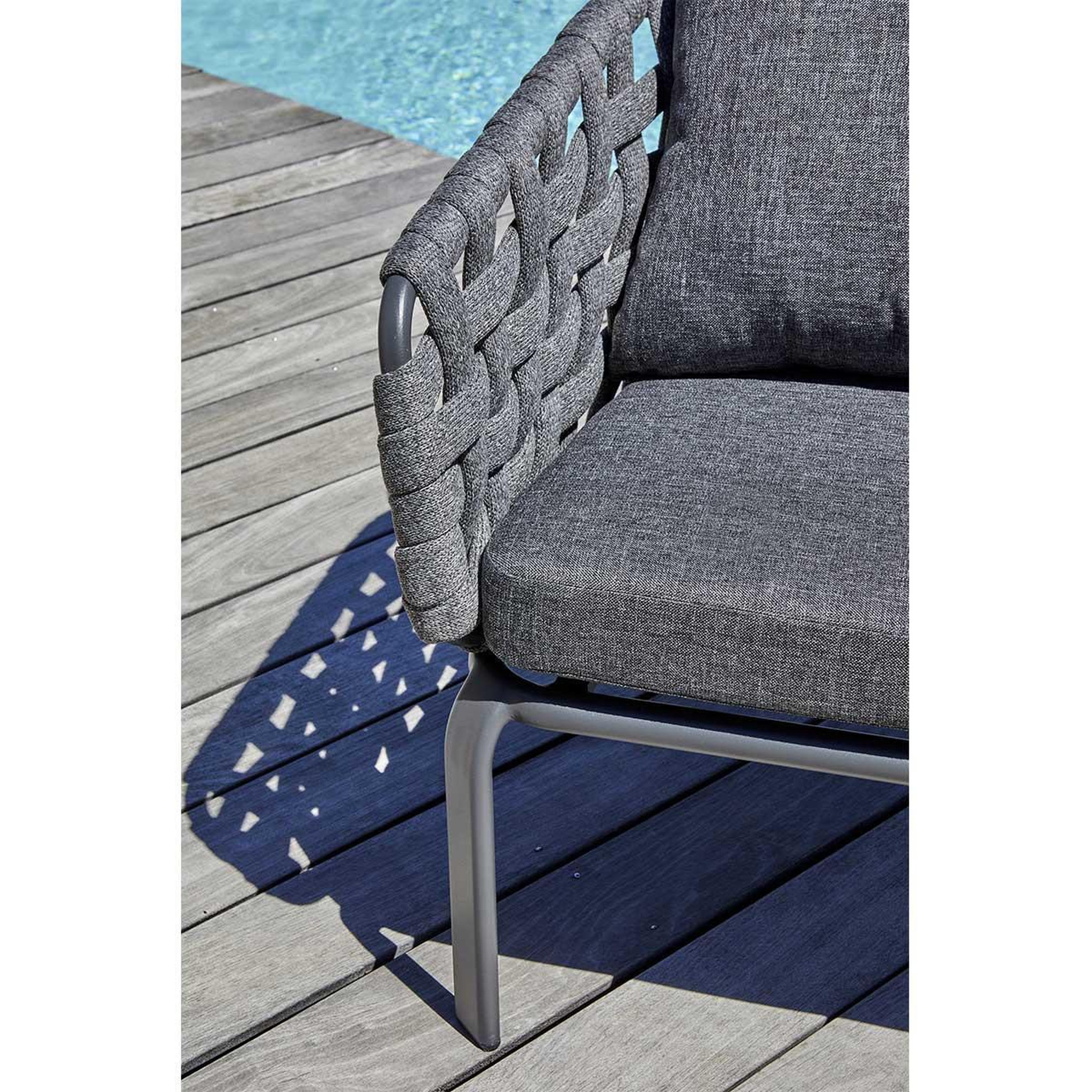Voir la diapositive 3 : Paris Prix Salon de jardin 4 places  camargue  137cm gris anthracite