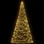 VIDAXL Sapin de Noël sur mat de drapeau 500 LED Blanc chaud 300 cm